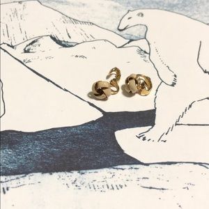 Vintage clip on gold with tan enamel earrings